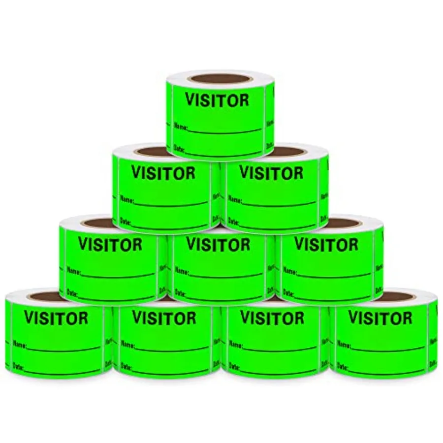 

Visitor Pass Stickers Name Identification Tag Labels Writable 2×3 Inch - 300 Stickers Per 0 s