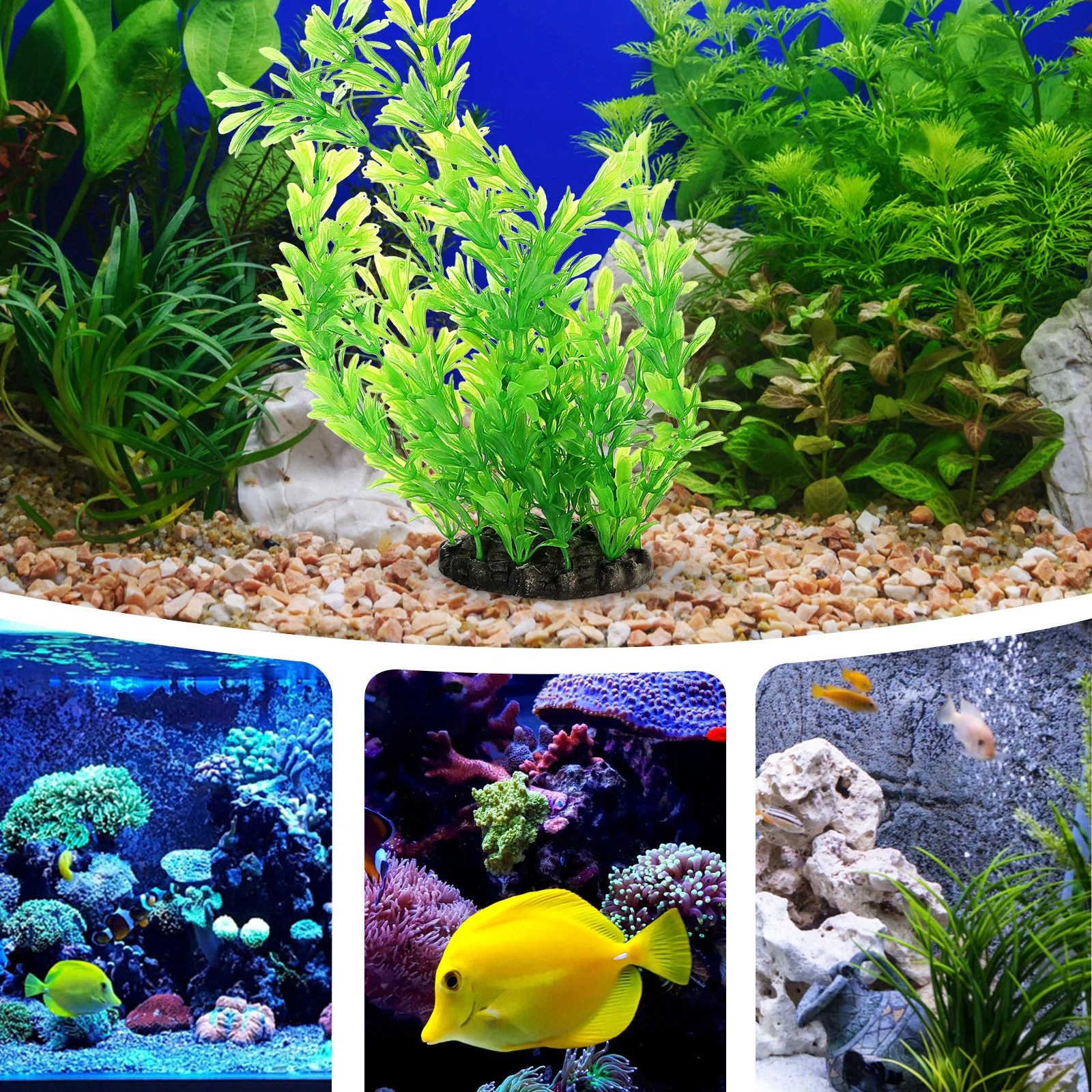 

6pcs Simulated Aquatic Plants Realistic Resin Aquarium Decorations Fish Tank Accessories Set Faux Plants Home Decor Pet