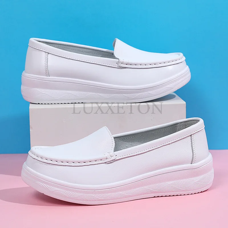 Women Flat Shoes Summer Tendon Bottom Women Loafers Trendy Lightweight Slip on White Casual Sports Shoes Hollow