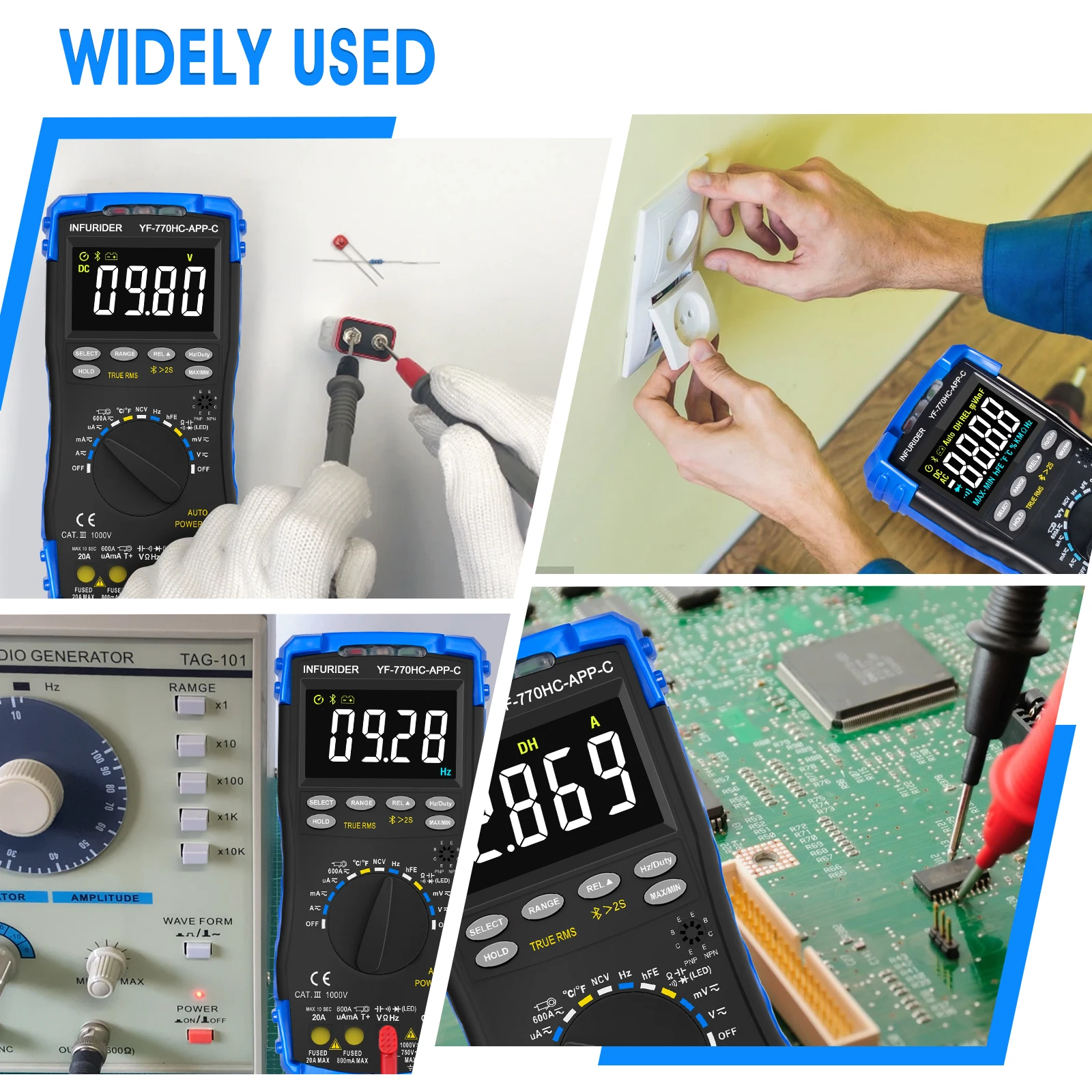 6000 Counts Digital Multimeter - Pocket Multi Meter for Car Testing, AC/DC Voltage, Current, Temperature & Continuity