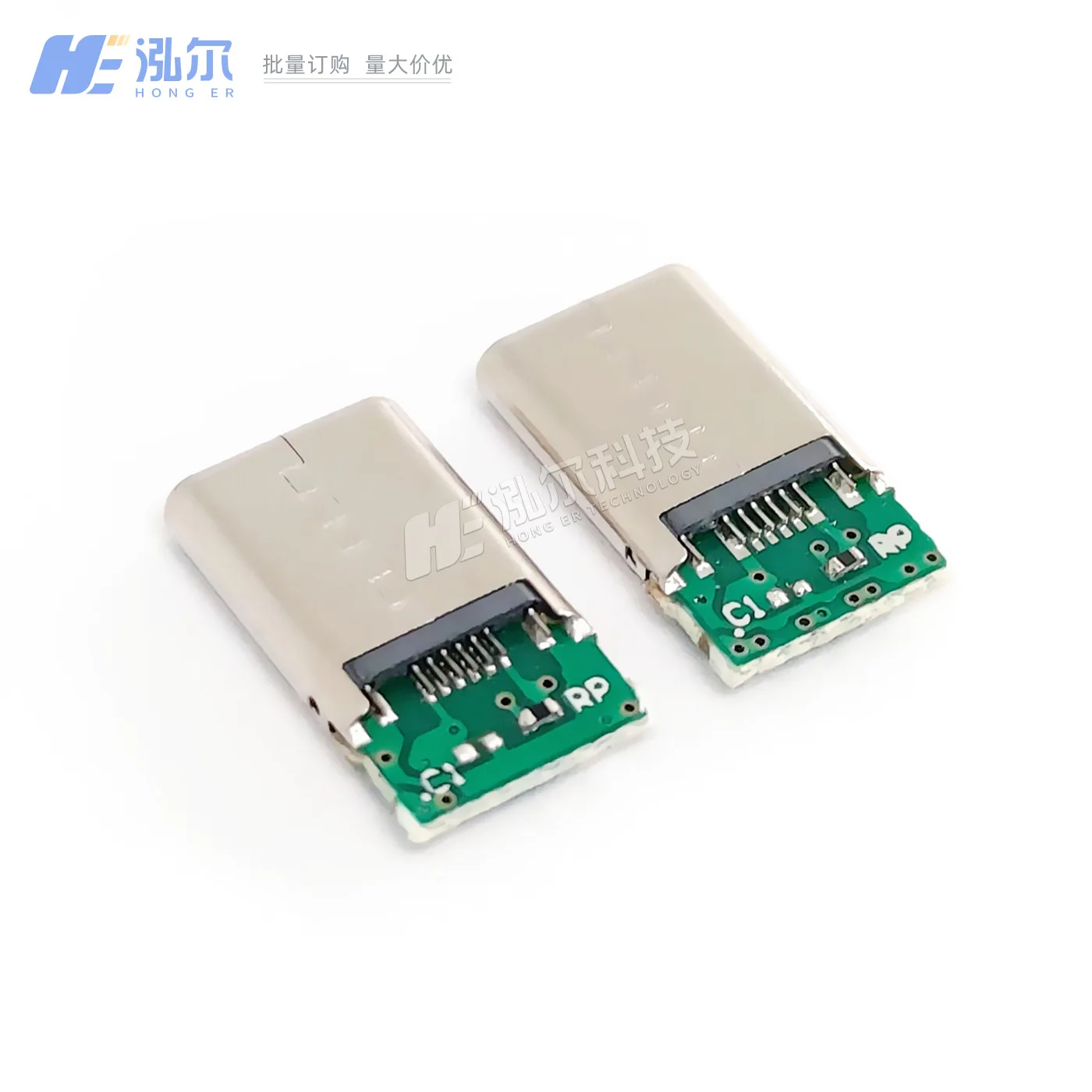 For TYPE-C male 16PIN splint with plate 2/4 core male head riveted model, length 14.2mm male head USB strip