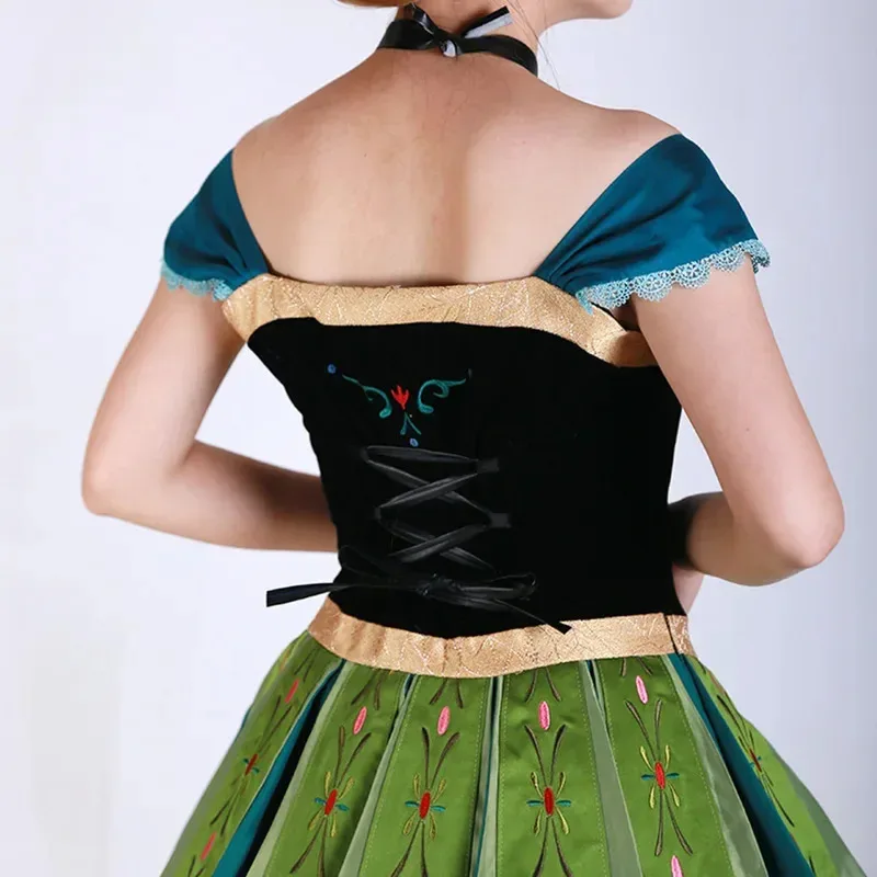 大人用プリンセスハロウィンパーティーコスプレアナと雪の女王アナコスチュームロングパフォーマンスドレスガールフレンドの誕生日プレゼントb;4.f'7;j,3'