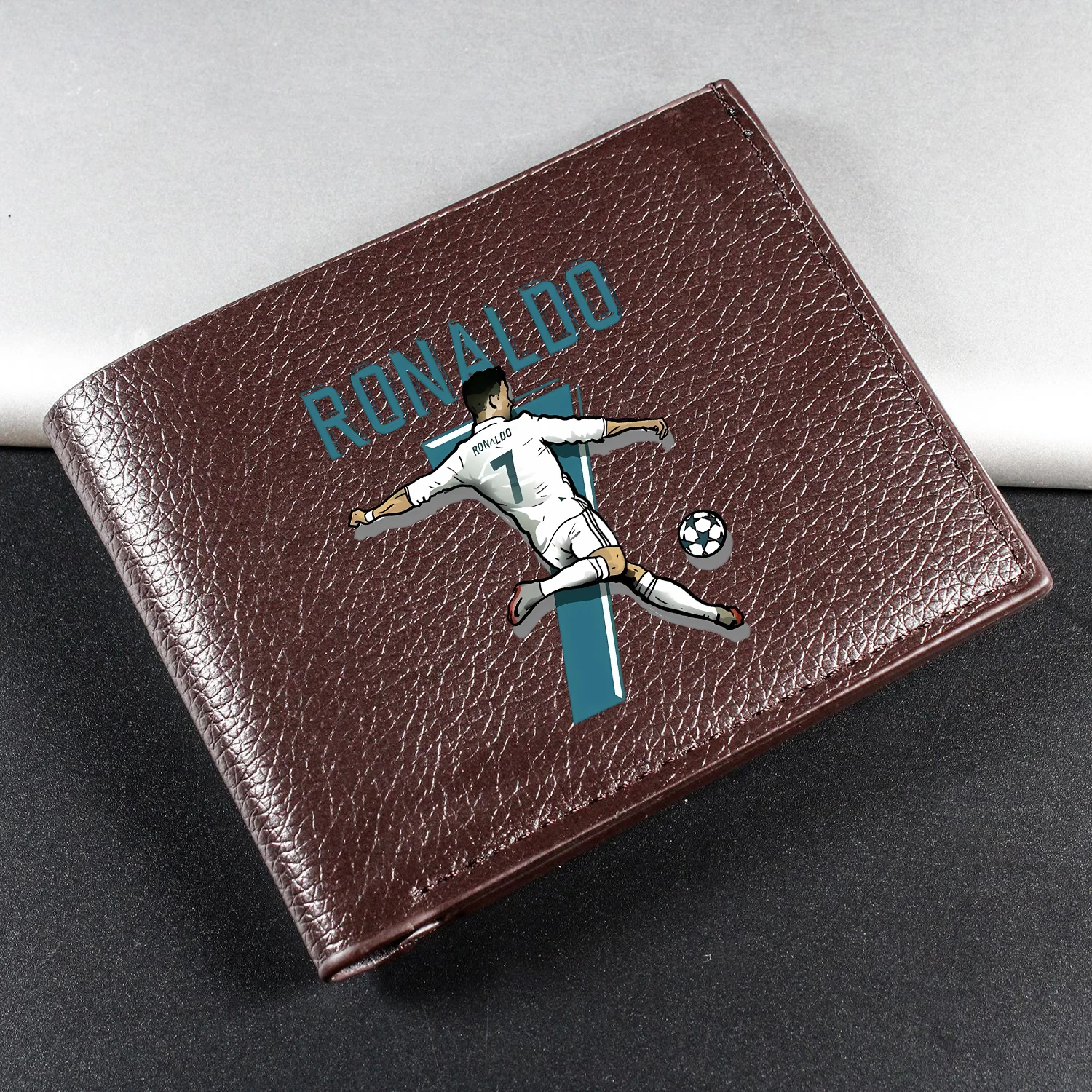 Football Stars Cristiano Ronaldo Geldbörse, kurze Geldbörse, Geldbeutel für Kartenhalter, Crow Carl, kleine Taschen, Hasp Mini-Clutch-Handtasche