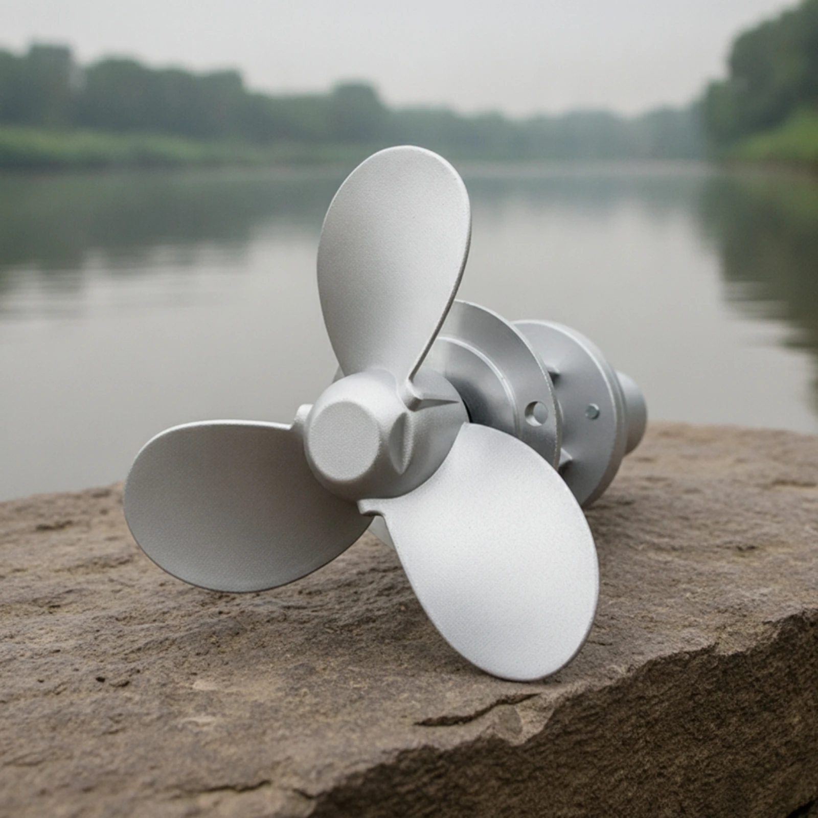 Boat Booster Propeller Versatile Propeller with Mount Compact Silver-Toned for DIYers, Brush Cutter Conversion