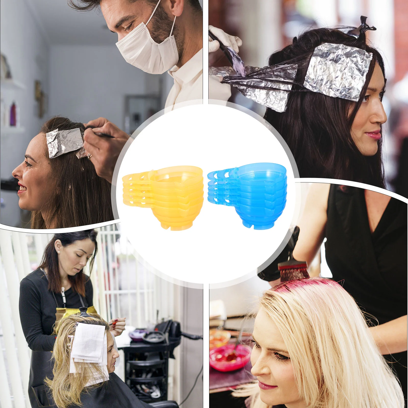 10 قطع من وعاء ألوان الشعر غير القابل للكسر، تصميم قابل للتكديس لصالونات التجميل ووعاء صبغ الشعر المريح بنفسك