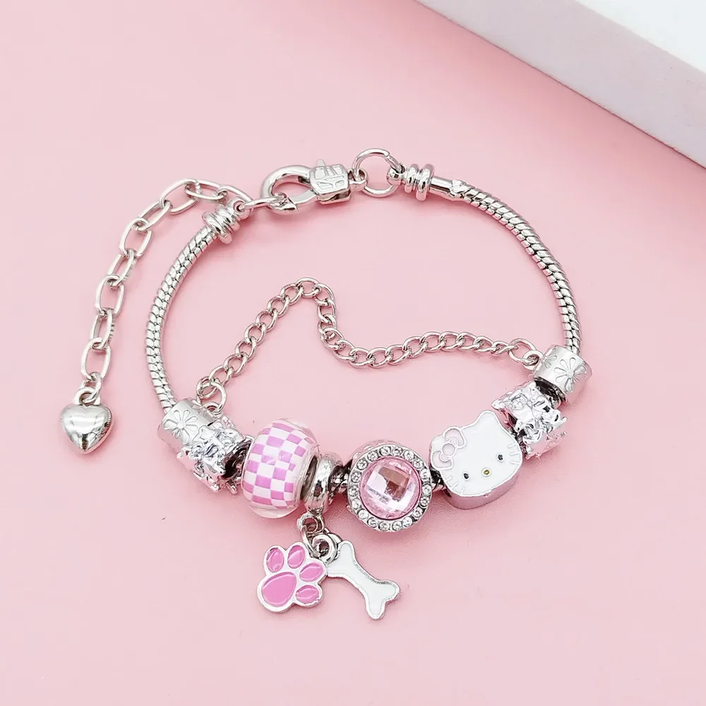 Sanrio Pan Family Bracelet Kuromi Large Hole Bead Features DIY Bracelet Female Girlfriend Jewelry Fashion Jewelry Bracelets