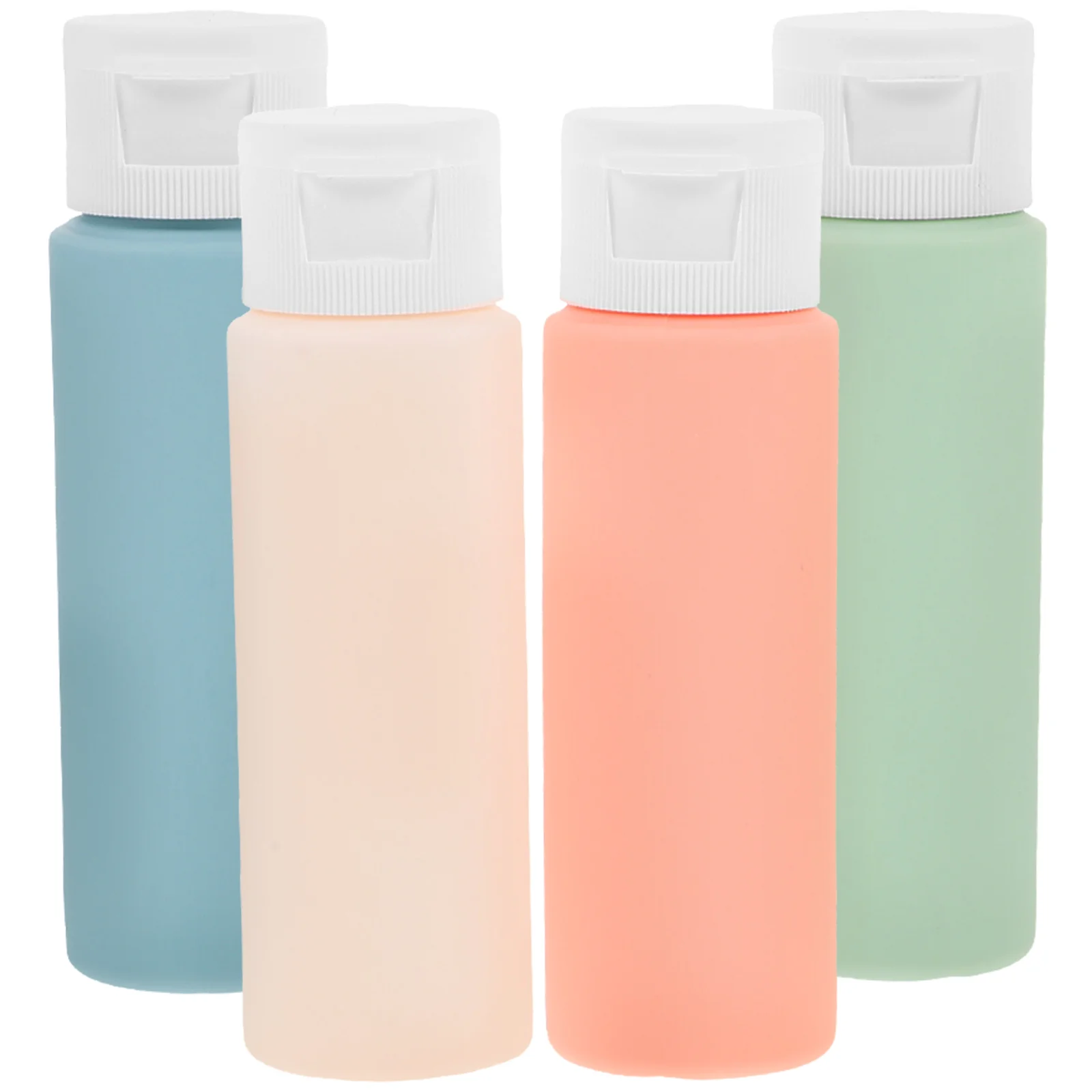 Juego de botellas exprimibles de plástico para viaje, suministros de 4 piezas, Macaron Tube, botellas de loción, dispensador de champú de tamaño recargable