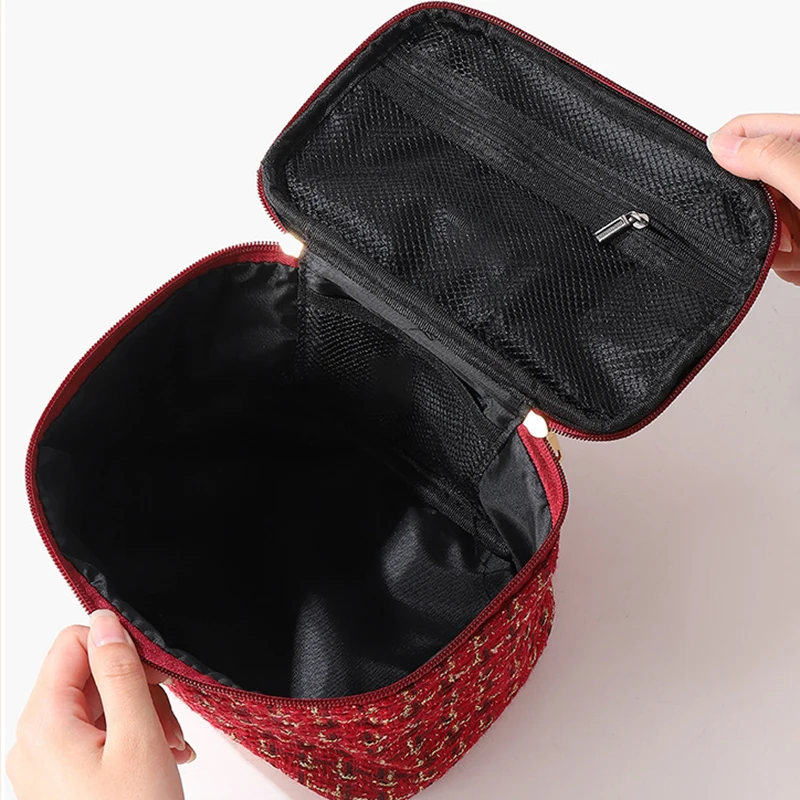 Borsa da toilette da viaggio portatile di grande capacità Borsa per trucco portatile piccola fragranza scozzese nuova Borsa per trucco per uscire