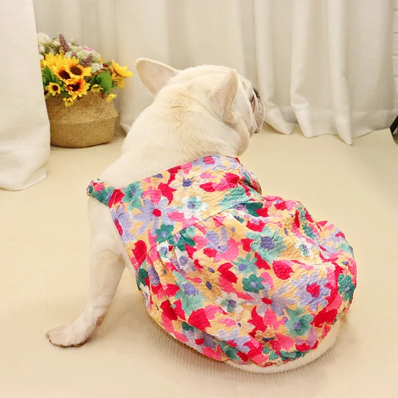 

Pet Summer Clothes Frenchies Dog Dress Bichon Frise Poodle Schnauzer Pug Clothing Skirt French Bulldog Costume Apparel Dresses