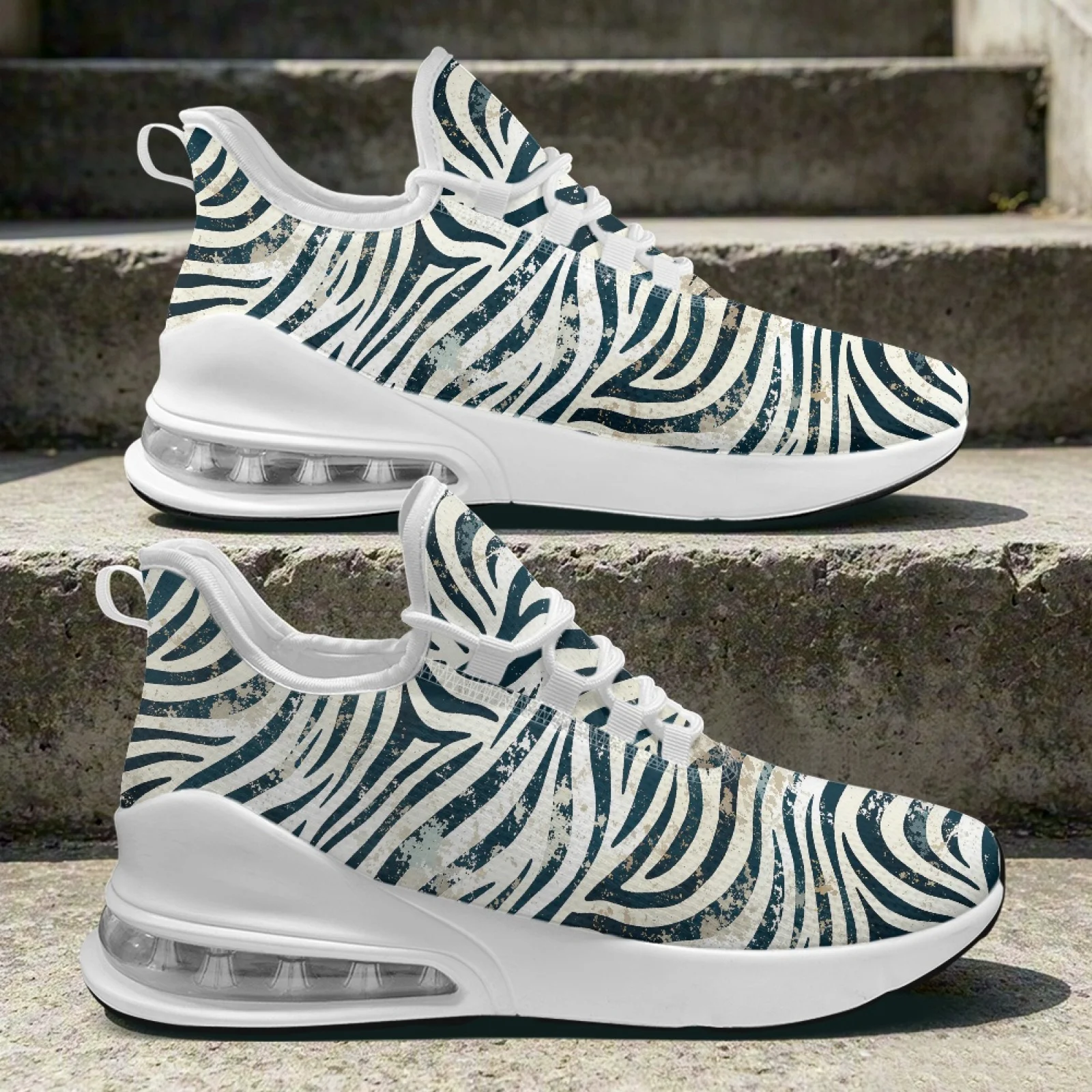 PENSTROLL Zebra Stripe Comfortable Sneakers for Women Tennis Work, Non Slip Nurse Shoes