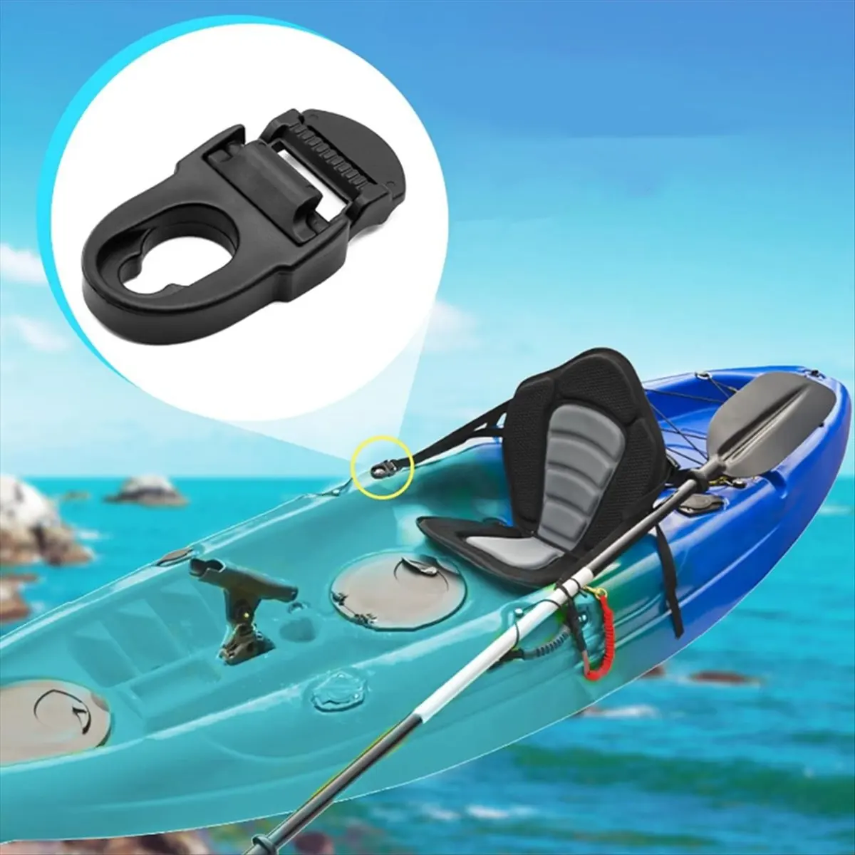 L79A 4Pcs Kayak Seat Clips Replacement Kayak Buckle Accessories Safety Buckle Webbing Nylon Backpack Adjustment Buckle