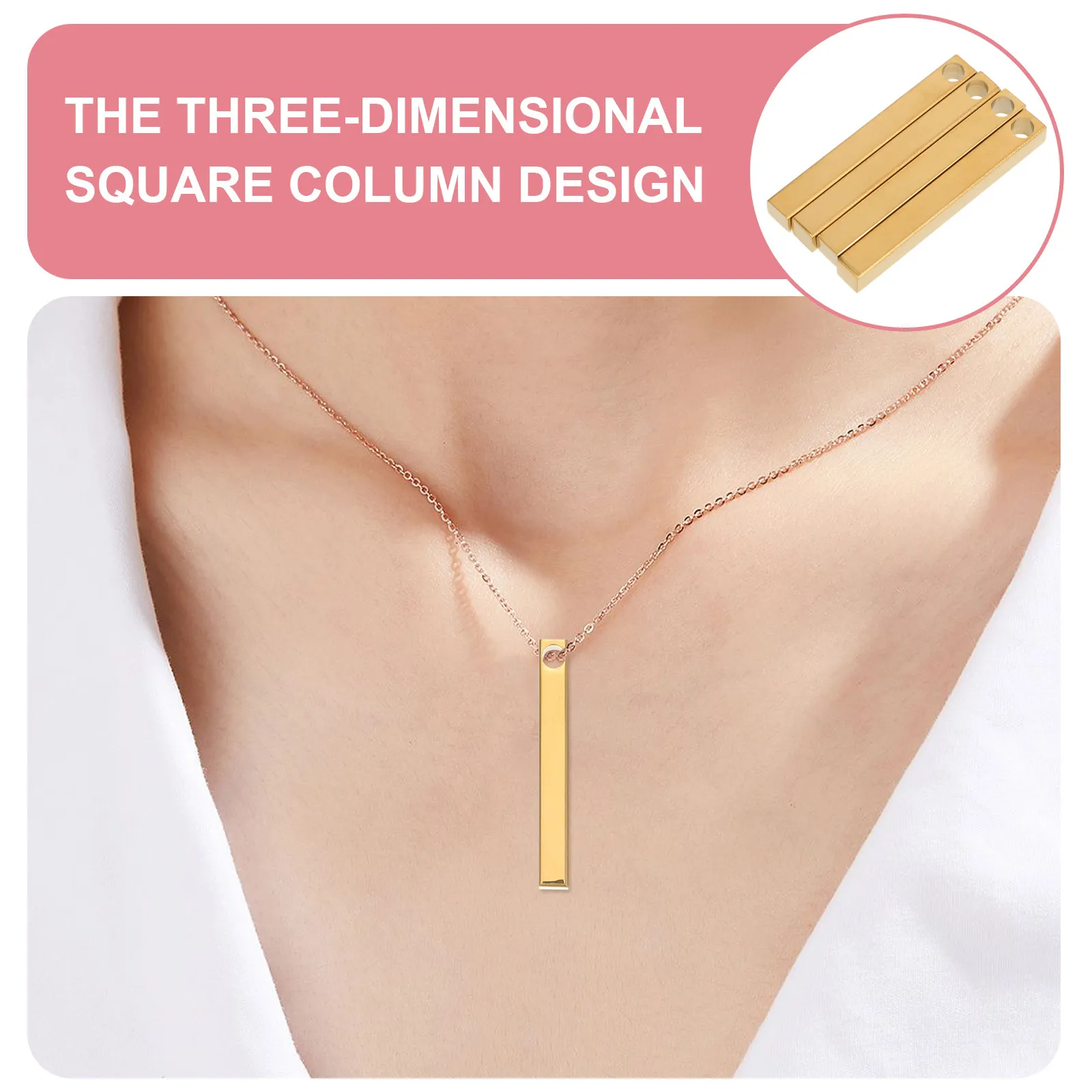 10Pcs Polished Stainless Steel Rectangle Engraving Bar Blank for DIY Necklace Bracelet Keychain Pendant Jewelry Making Name Tag view 3