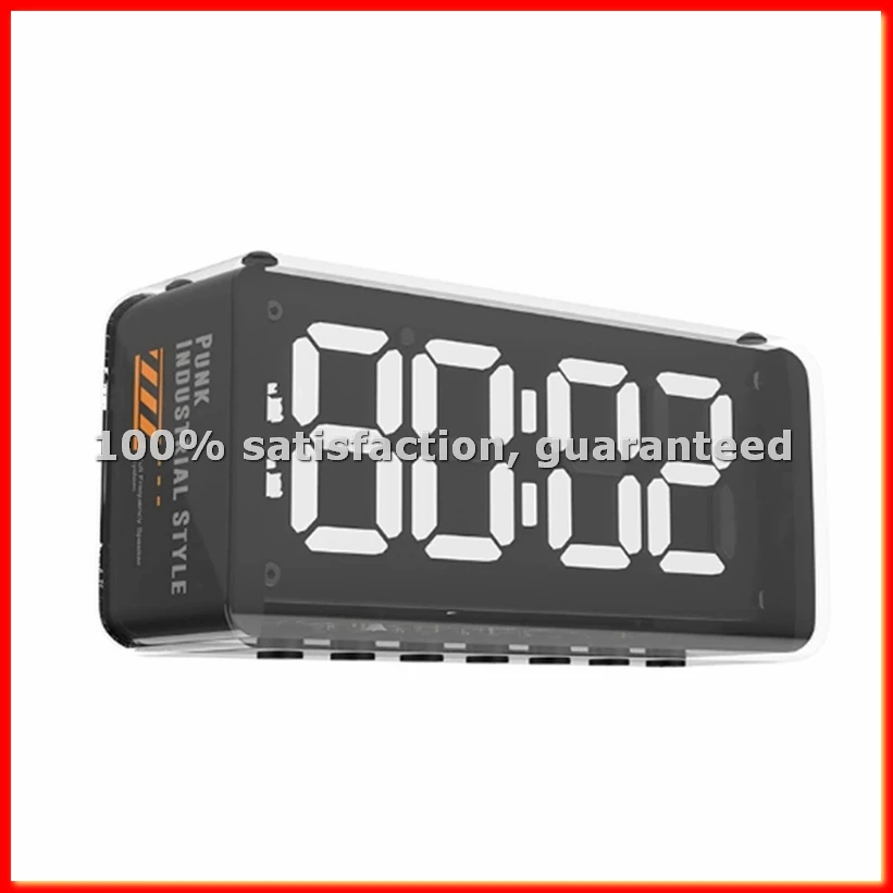 Caixa de Som Bluetooth 5.2 Sem Fio para Desktop, Alto-falante Duplo, Cartão de Áudio, Espelho Eletrônico, Despertador Digital Duplo - A22U