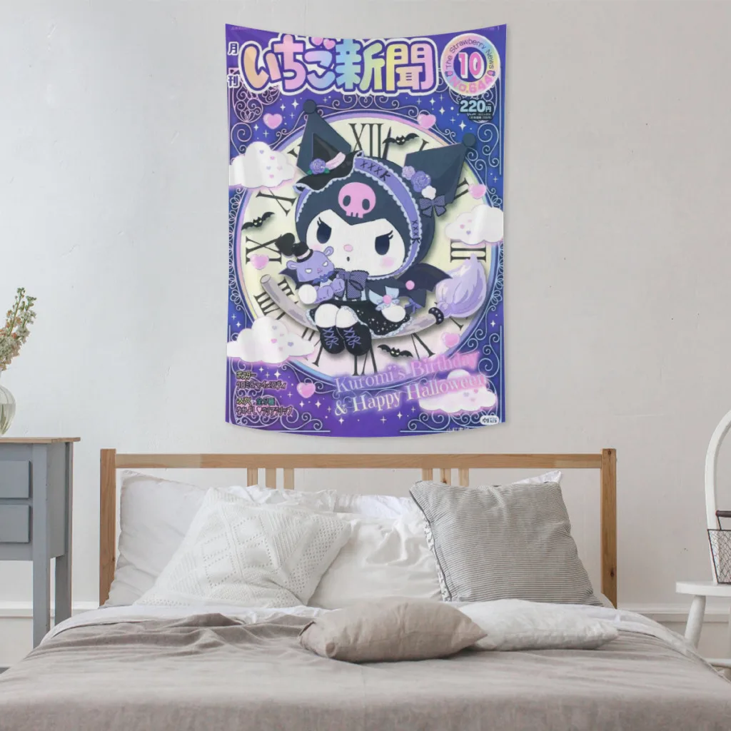 

Cute Anime Sanrio Hello Kitty Kawaii Tapestry Room Décor Aesthetic Home Decoration Bedroom Wall Art