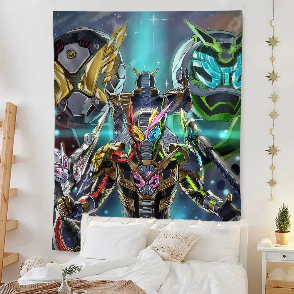 Kamen Rider Anime Tapestry Hippie Flower Wall Carpets Dorm Decor Wall Hanging Home Decor