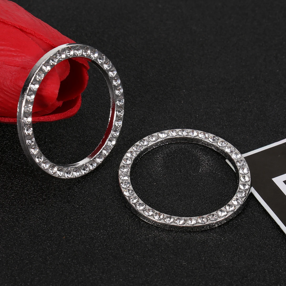 

Key Start Button Decorative Circle Rhinestone Car Accessories Applique Engine Stop