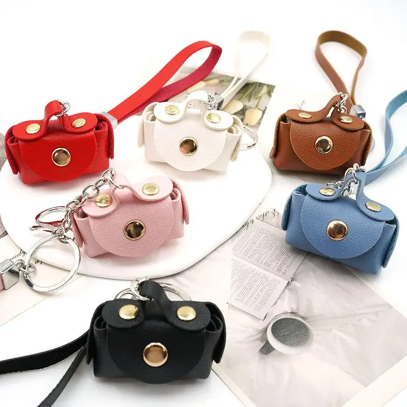 Charming Kawaii Mini Handbag Keychain PU Leather Perfect for Coin Storage
