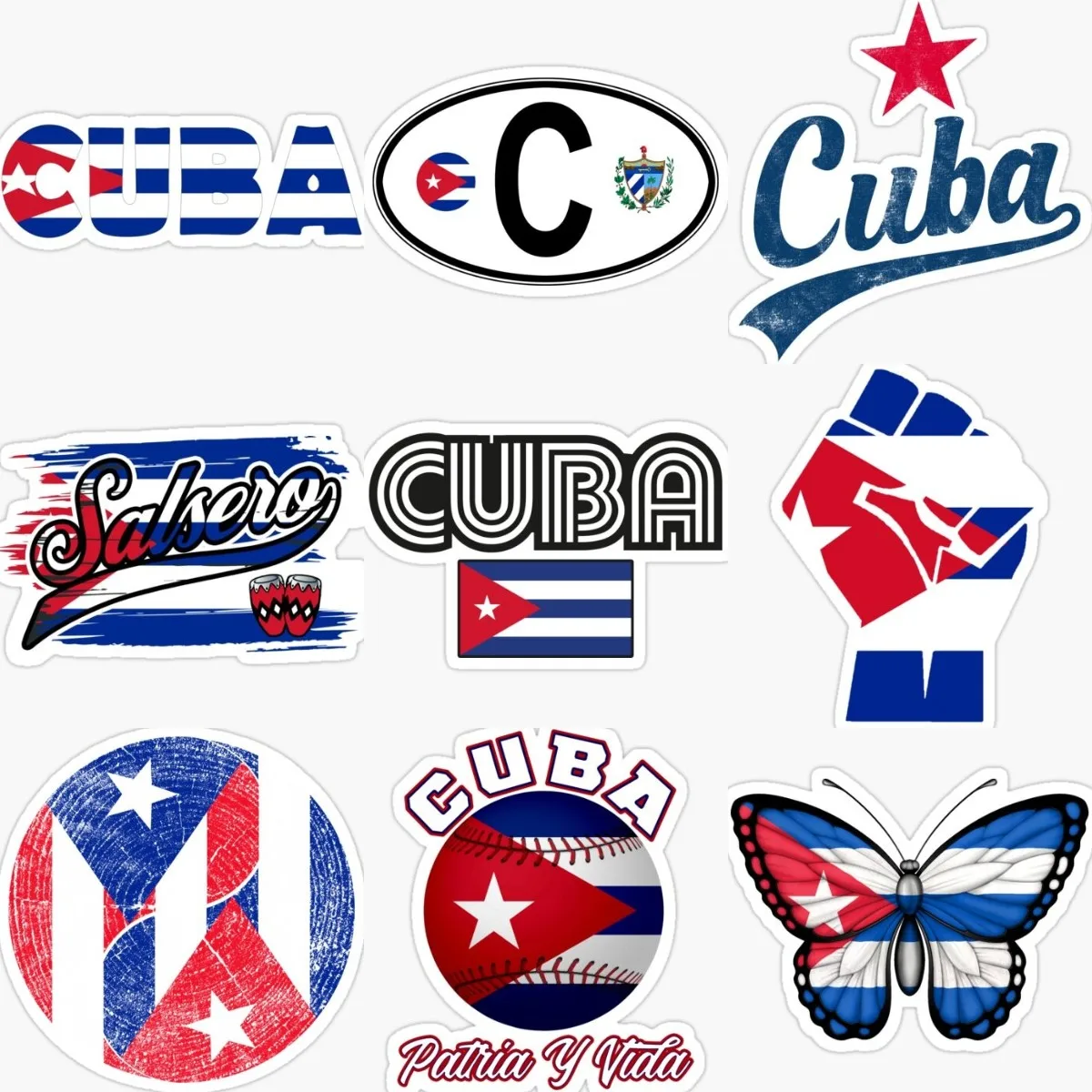 

Cuba C Flag Map National Emblem Creative Stickers Motorcycle Vinyl Window Truck Car Off-road Table Wall Bicycle Helmet Decal