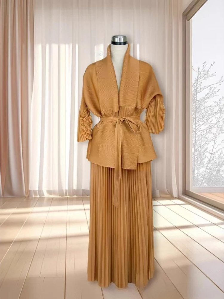 Miyake Pleated African Loose Women's Clothing Fashion Casual Suit Temperament Commuter Loose Wide-leg Pants Two-piece Set