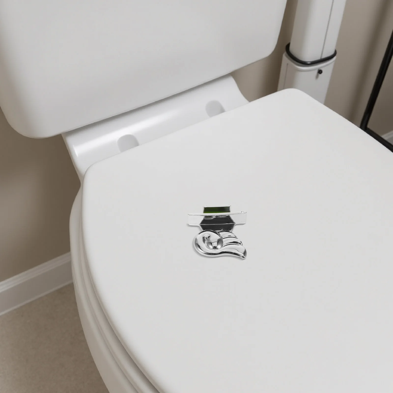 

Toilet Lid Lift Handle Silver Decorative Bathroom Accessories Office School Home Toilet Cover Lifter Handle Avoid Touching Lift