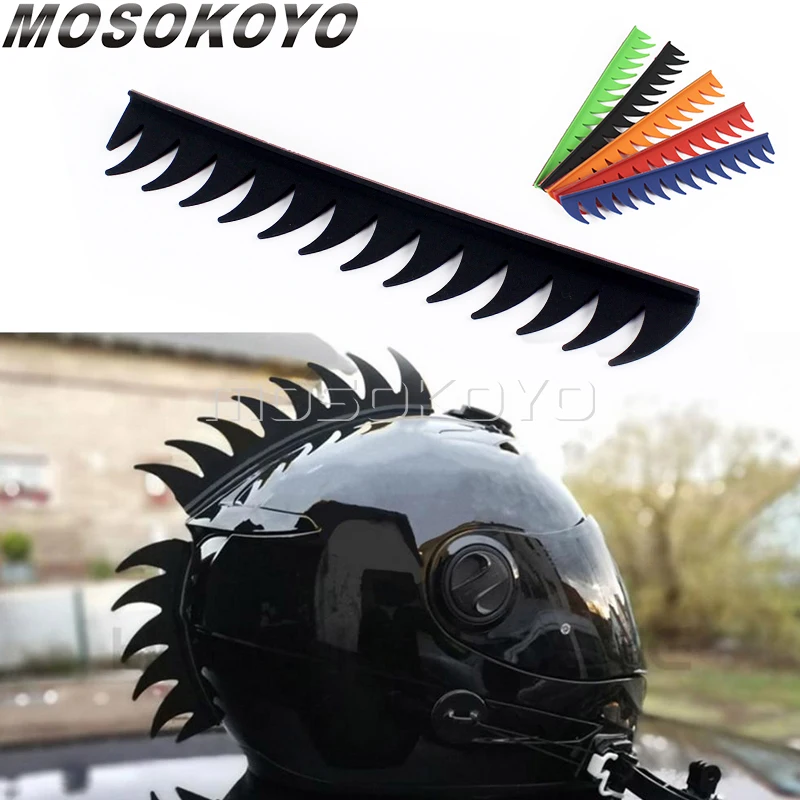 

Rubber Dirt Biker Motocross Mohawk Biker Helmet Mohawks Spikes Motorcycle Helmet Mohawk Sticker Personalized Cockscomb Universal