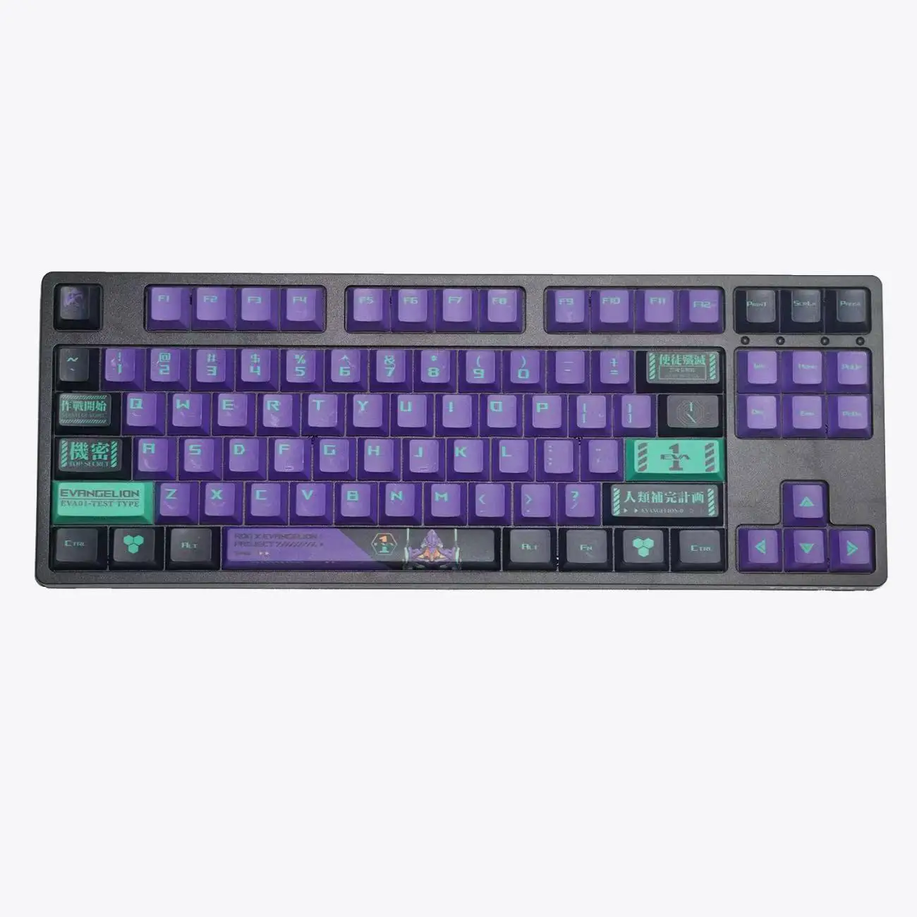 EVANGELION dessin animé périphérie Eva-01Asuka Ayanami Rei sans fil 2.4g3 Module brancher sur le côté gravé rvb87 clavier mécanique