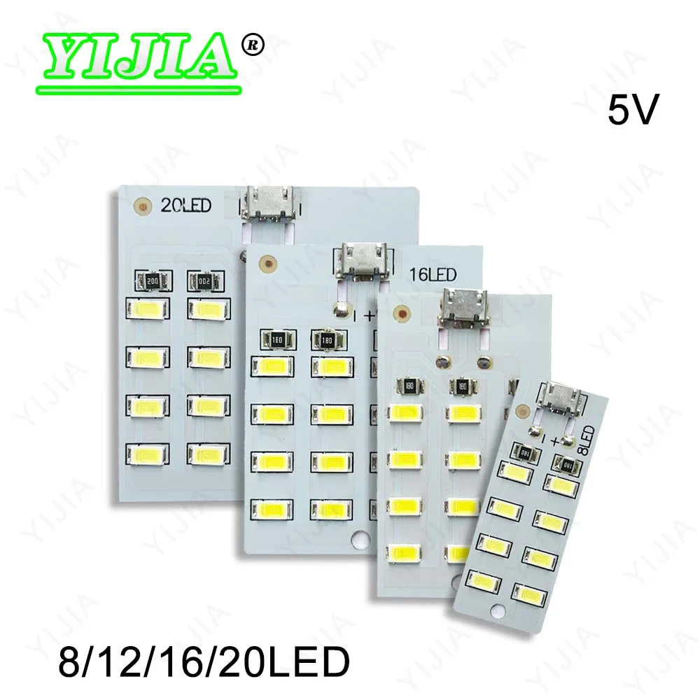 LED SMD 5730 5V White 6000K Mirco USB Direct 5730 LED Lighting Panel Board 430mA~470mA USB Mobile Emergency Lamp For Night Light