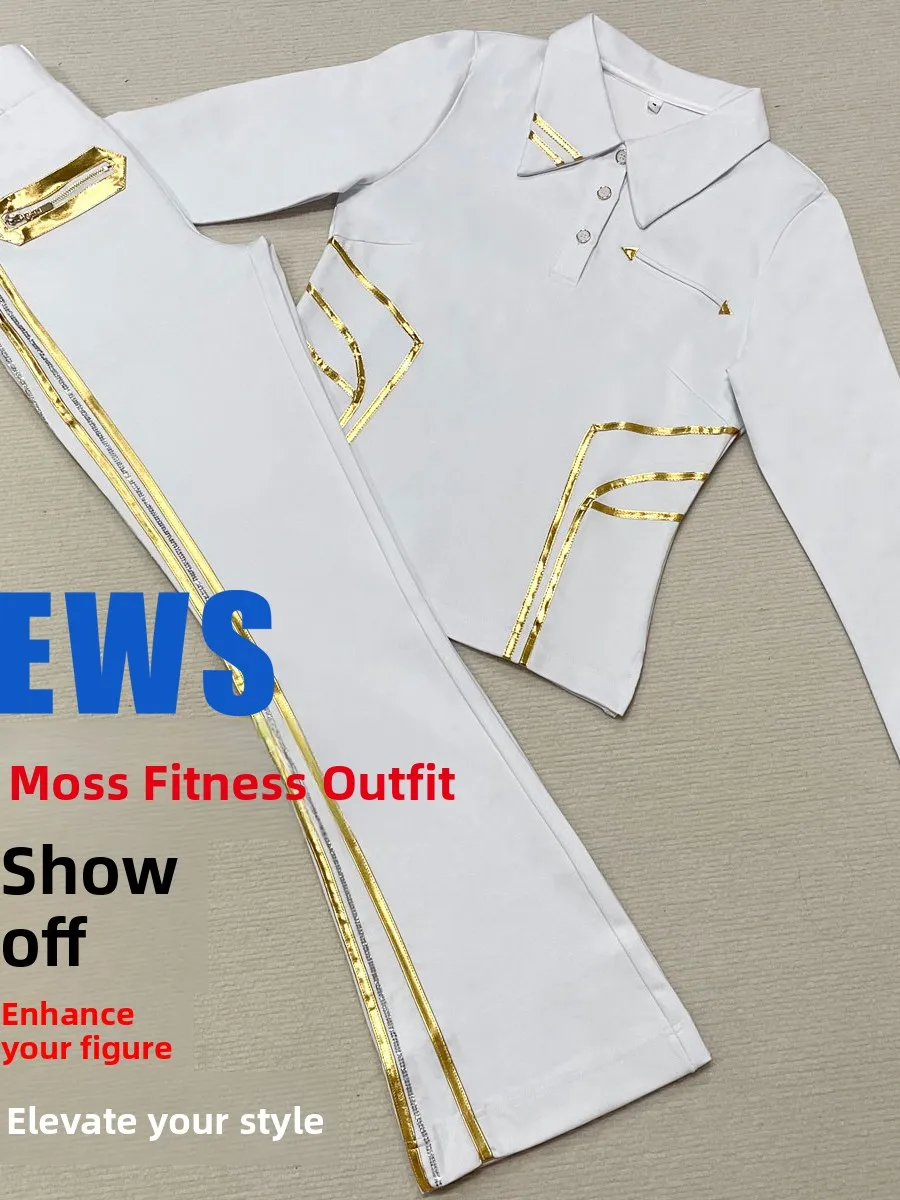 white-gold-edged-long-sleeve-roman-cotton-square-dance-fitness-opera-new-style-autumn-winter-women's-sportswear-yoga-fitness