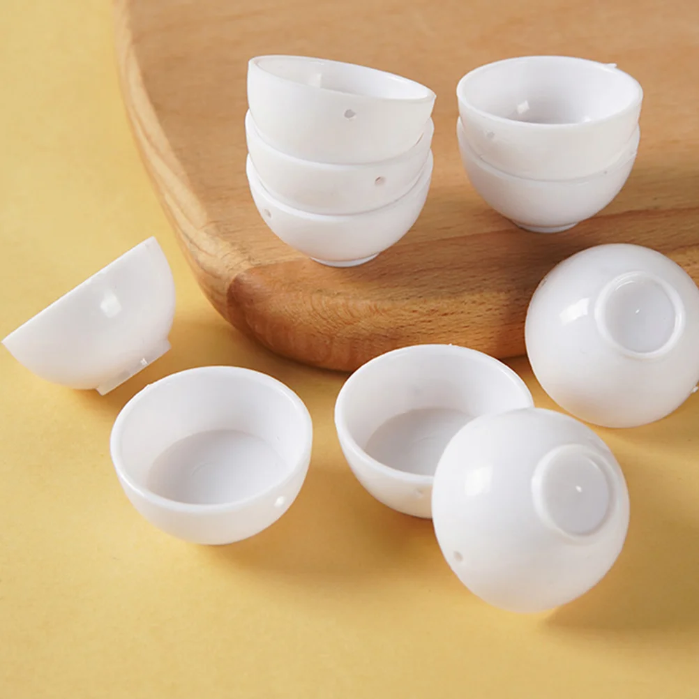 18 Pcs Miniature Food and Play Trifle Bowl House Tableware Model Accessories Bowls Dollhouse Plastic