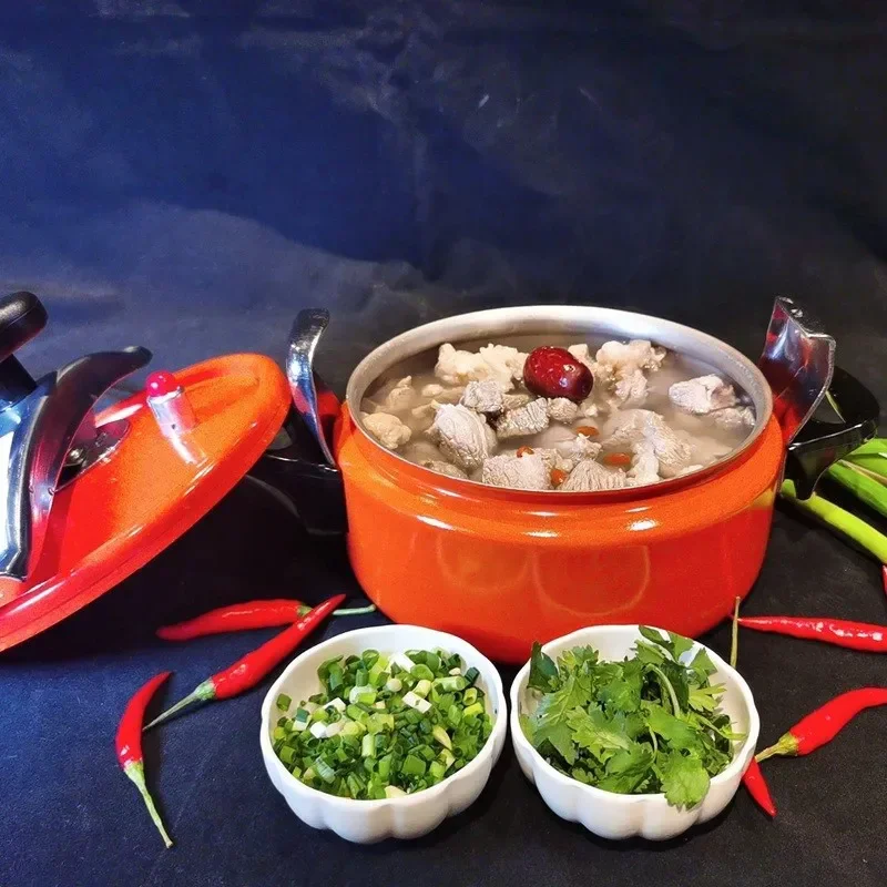 

Household Outdoor Explosion-Proof Pressure Cooker Mini Soup Pot Gas Induction Cooker General 3.5L Casserole Camping Cookware