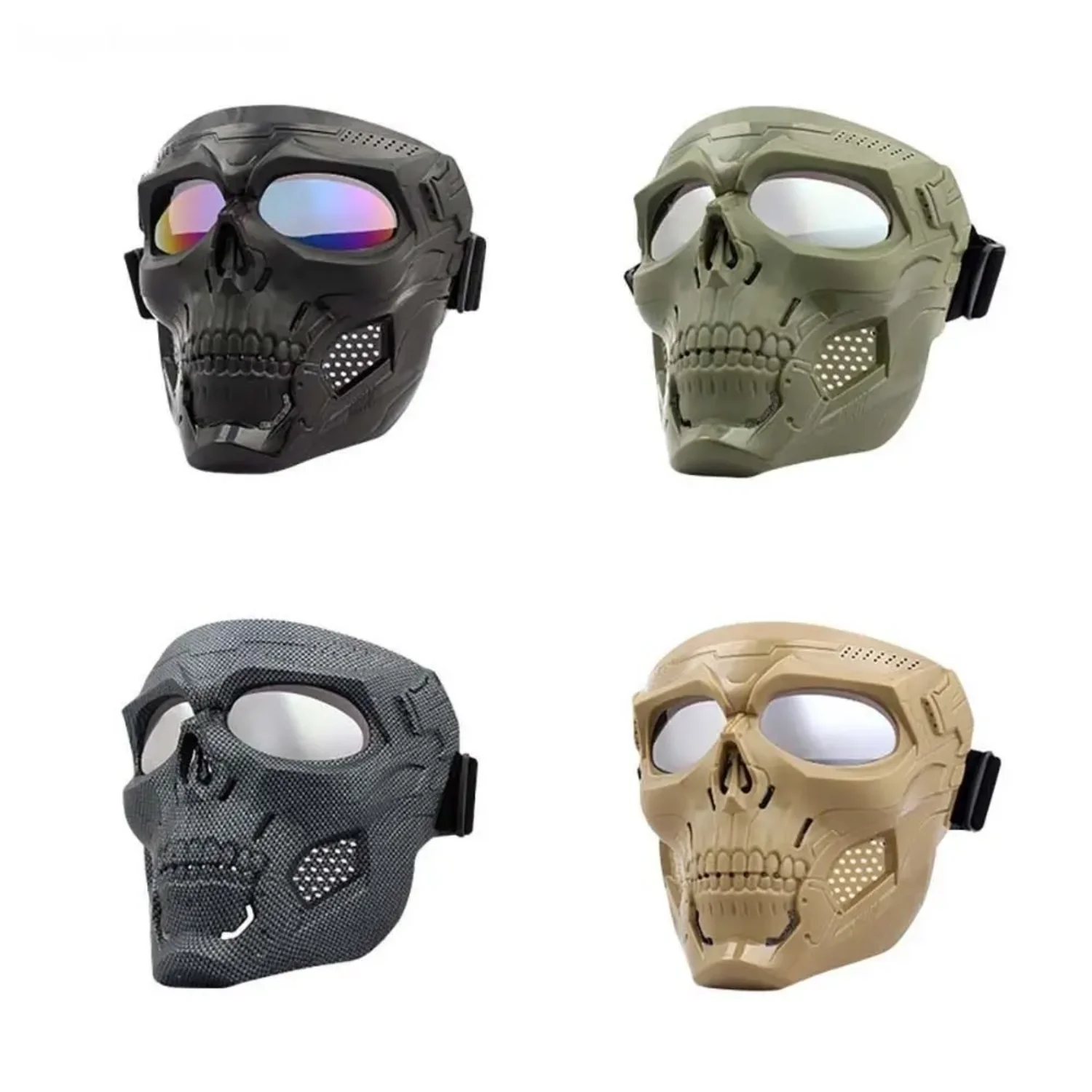 1Pcs Racing Helmet Cycling Goggles Protective Glasses Anti-ultraviolet Skull Motocross Goggles Motorcycle Dust-proof Bonnet Hat