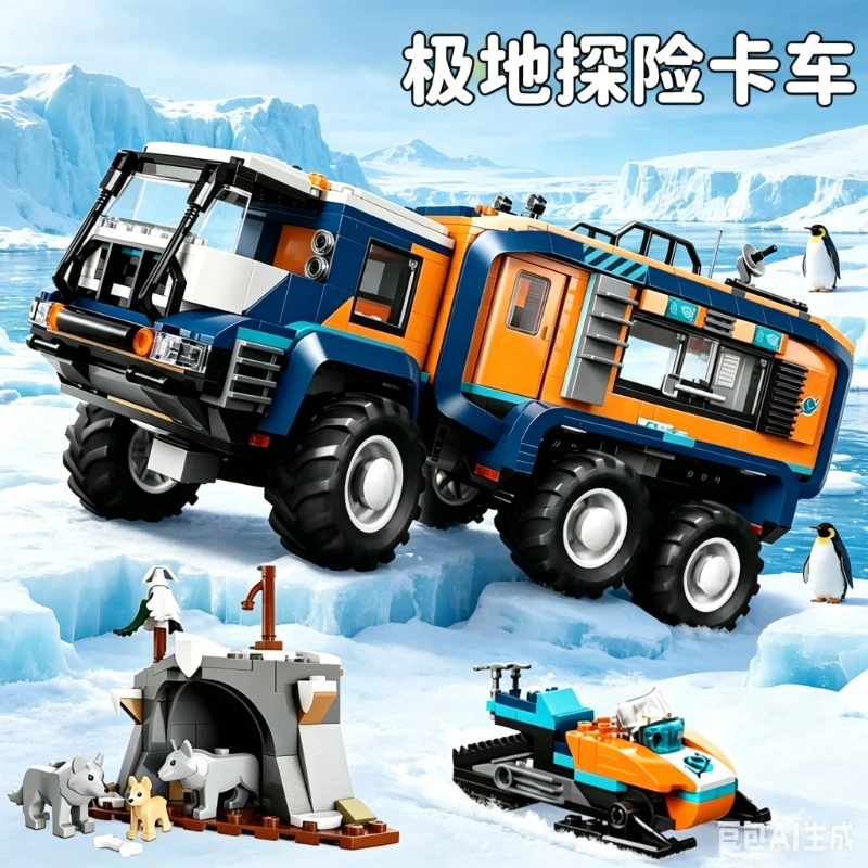 

1064PCS City Arctic Explorer Science Lab Truck Building Blocks Set Compatible With 60471 Children Idea for Birthday Gifts Toy