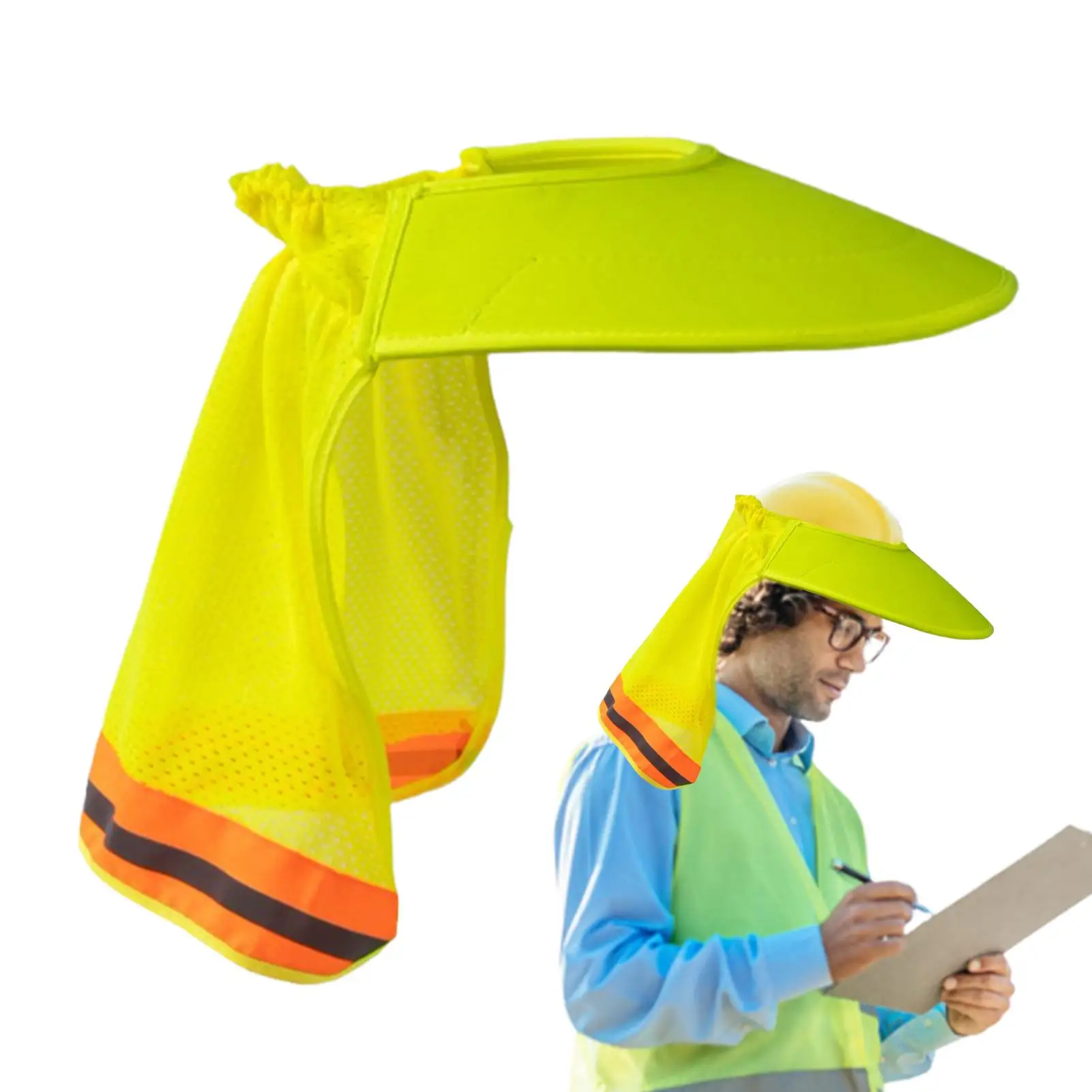 

Hard Hat Sun Shade Hard Hat Brim Shade Adjustable Tightness Cap Attachment Anti-UV Breathable For Face Head Work Hiking