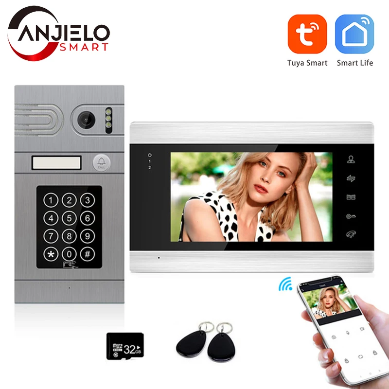 Tuya Smart App Control remoto WiFi Video puerta teléfono intercomunicador sistema de Control de acceso para seguridad del hogar Video timbre protección