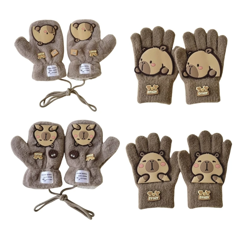 Children's Warm Gloves Neck Halter Fingerless Mittens Kids Split Finger Gloves Drop shipping