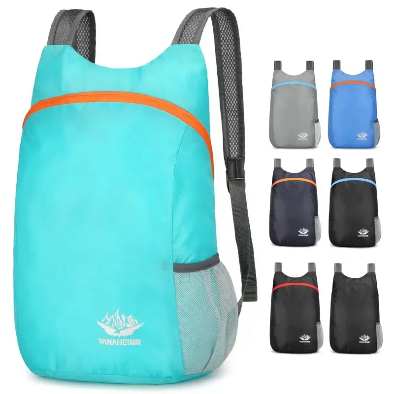 Bolsa de almacenamiento deportiva portátil y ligera, mochila plegable de gran capacidad para acampar al aire libre, viajes, cubos de embalaje