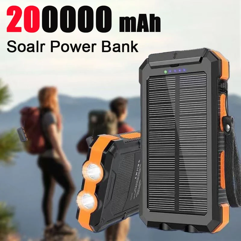 Xiaomi Solar 200000 Портативное зарядное устройство большой емкости Power Bank mAh, совместимое с быстрой зарядкой через USB-A и USB-C IOS Android