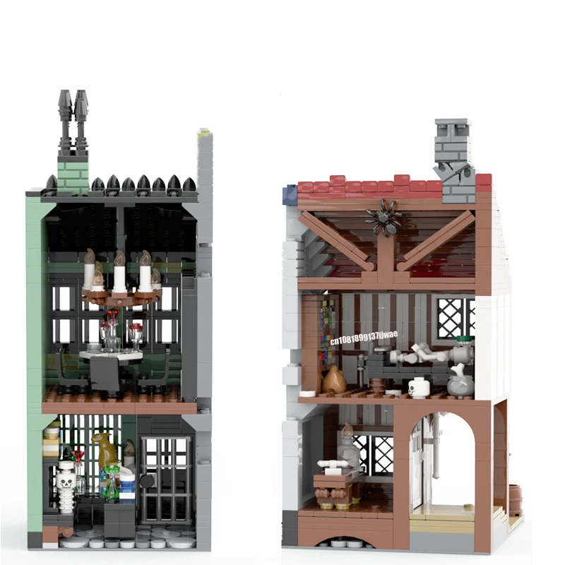 Bloques de construcción de película mágica para niños, juguete Modular de película mágica de Harry, modelo Knockturn Alley, ideas creativas, regalo de cumpleaños, piezas, 3043