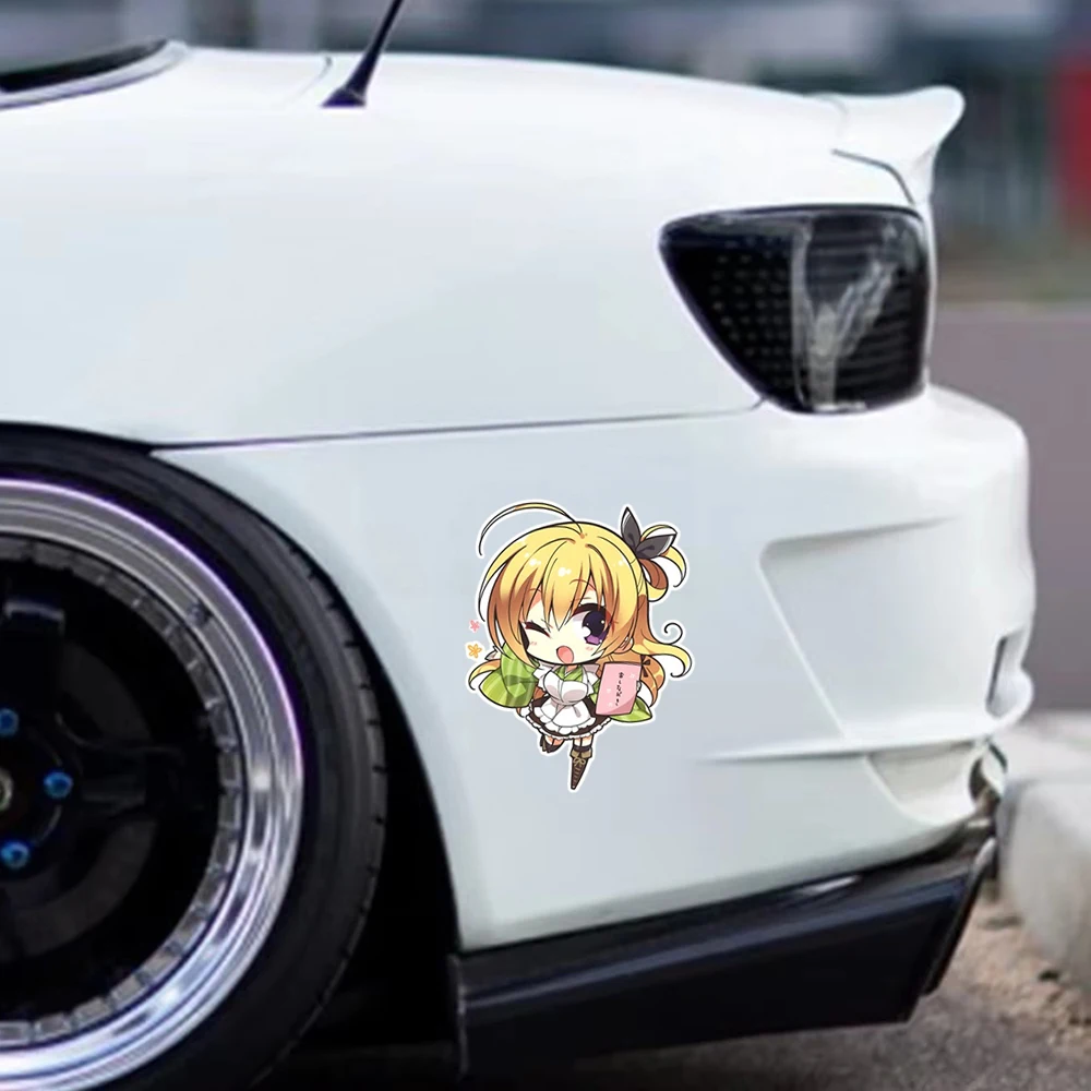 Anime Girl Car Stickers Body Windows Motorcyc Laptop Walls 15cm Vinyl PVC Senren Banka Lena Liechtenauer‌ Decal Auto Accessories