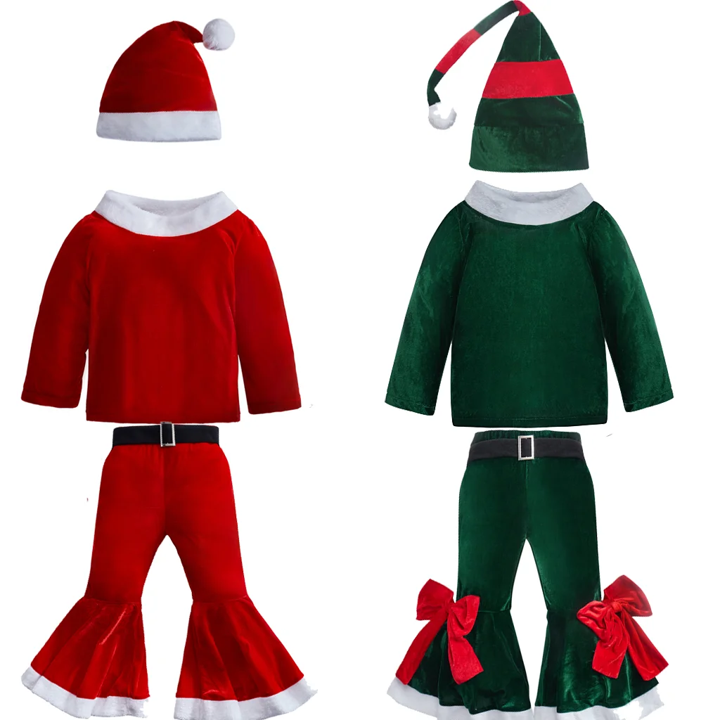 New Year Christmas Elf Children Cosplay Costume Newborn Clothing Suit Baby Boys Girls Clothes Santa Claus Outfit Halloween