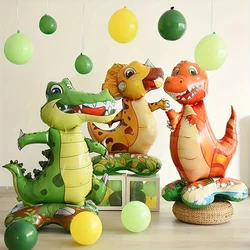 1/3pcs Stand Base Animal Balloons Forest Party Tyrannosaurus Triangular Dragon Crocodile Balloons Children Birthday Dinosaur