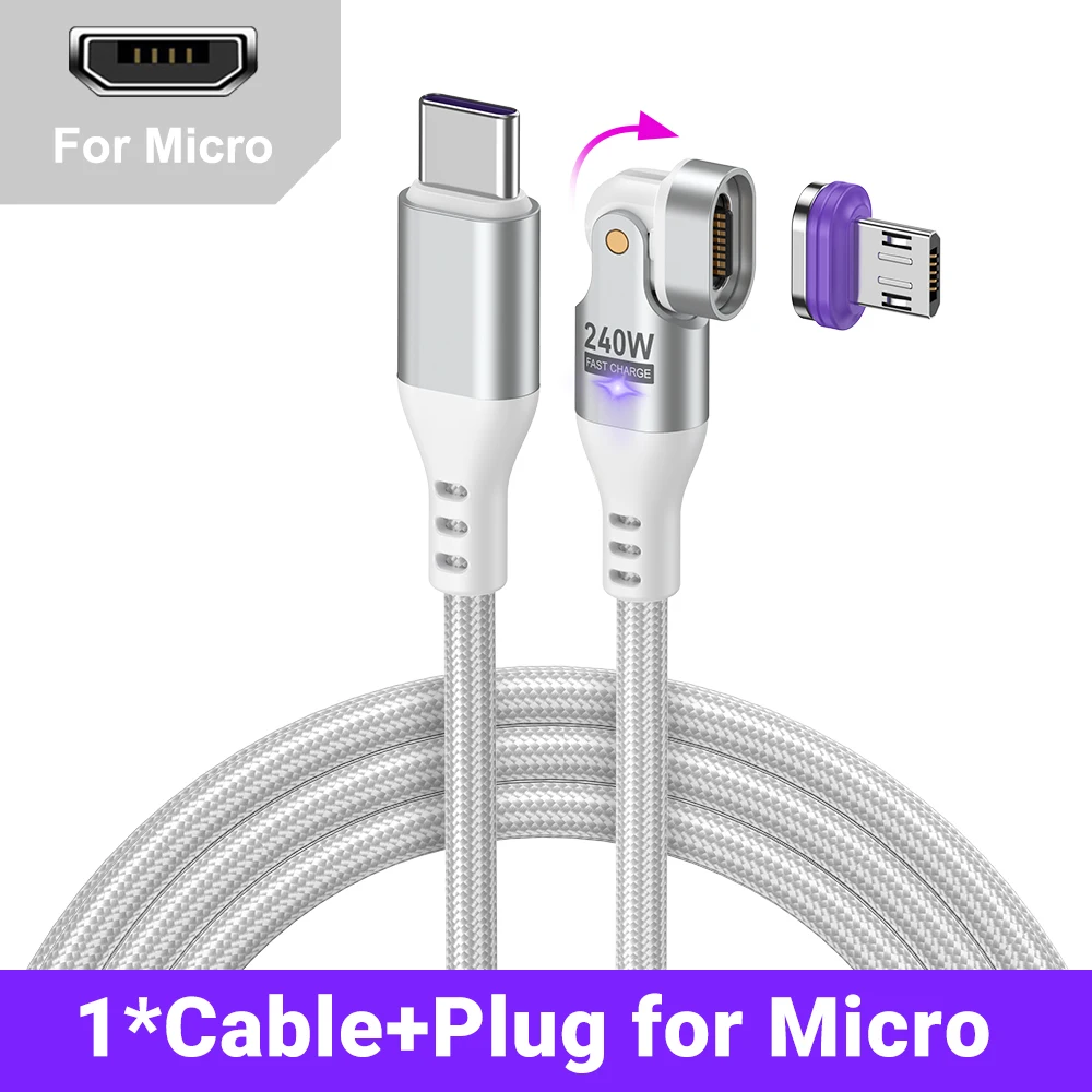 AUFU 16pin 180 Drehen Magnetische Kabel 240 W Schnelle Lade Micro USB Typ C Kabel Für iPhone Xiaomi Samsung Magnet USB Telefon Kabel