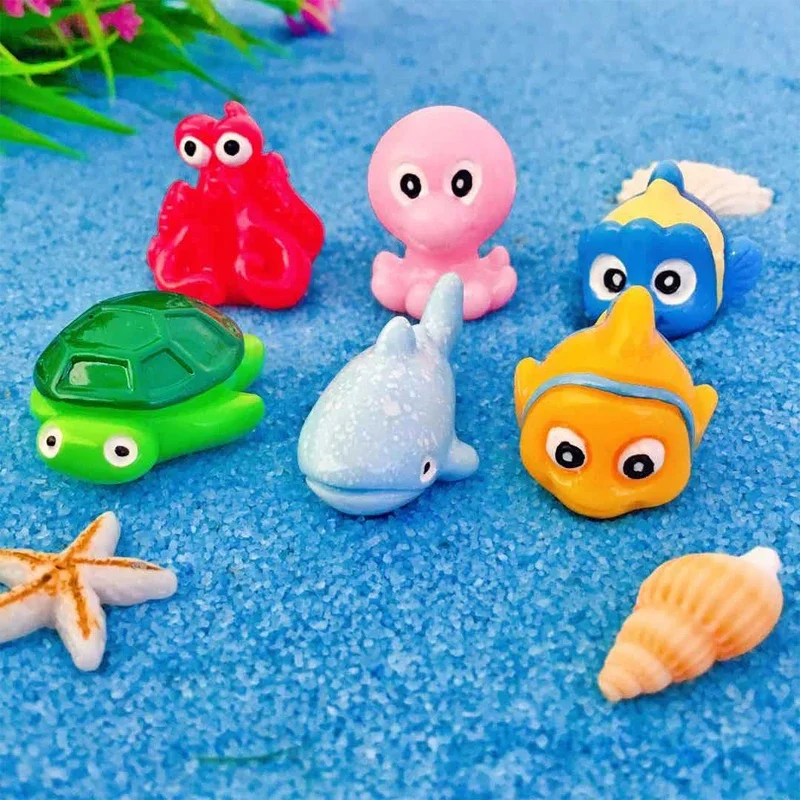 1Pcs Animal Miniature Resin Desktop Ornament Cute Cartoon Mini Animals Home Decoration Accessories Flower Pot Decoration