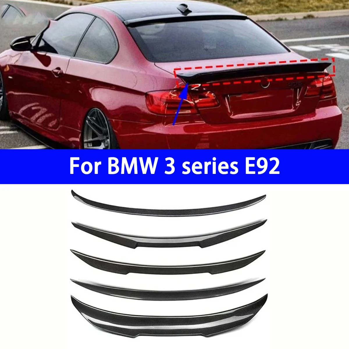 

For BMW 3 Series E92320i 325i 330i 335i M3 2005-2012 Luggage Wings Carbon Fiber Rear Spoiler Automotive Parts New Product