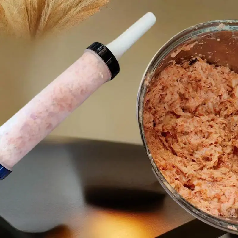 (Sommer6)Manuelle Wursthüllen-Einlaufdüse, Fleischwolf-Aufsätze für Wurst, Hot Dogs und Wieners, Weiß