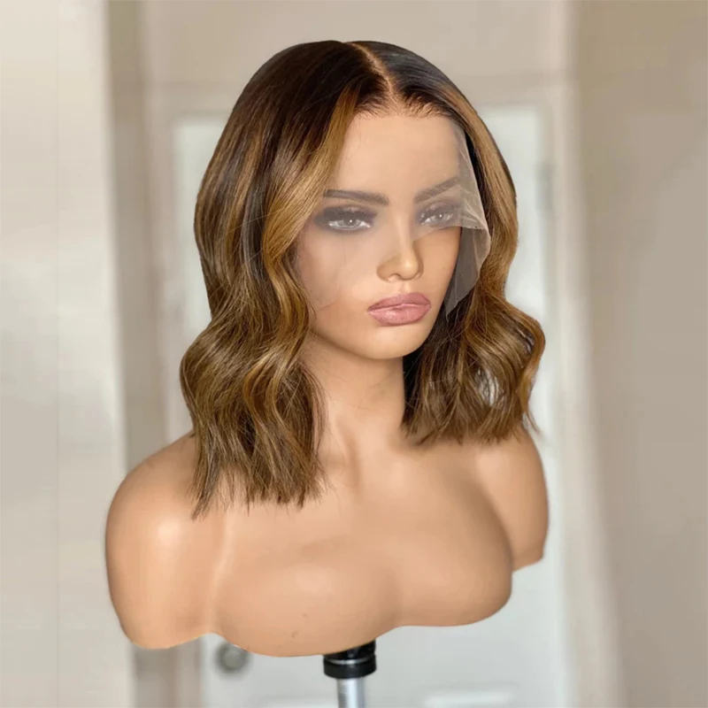 Highlight Brown Lace Front Wigs 12