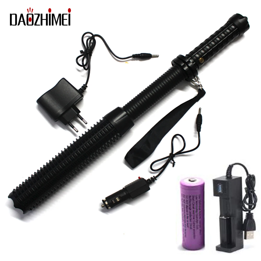 2000 lumens zoomable 3-Mode LED Baseball Bat Emergency Flashlight tactical Self-defense Lights Flash Light baton lantern Lights