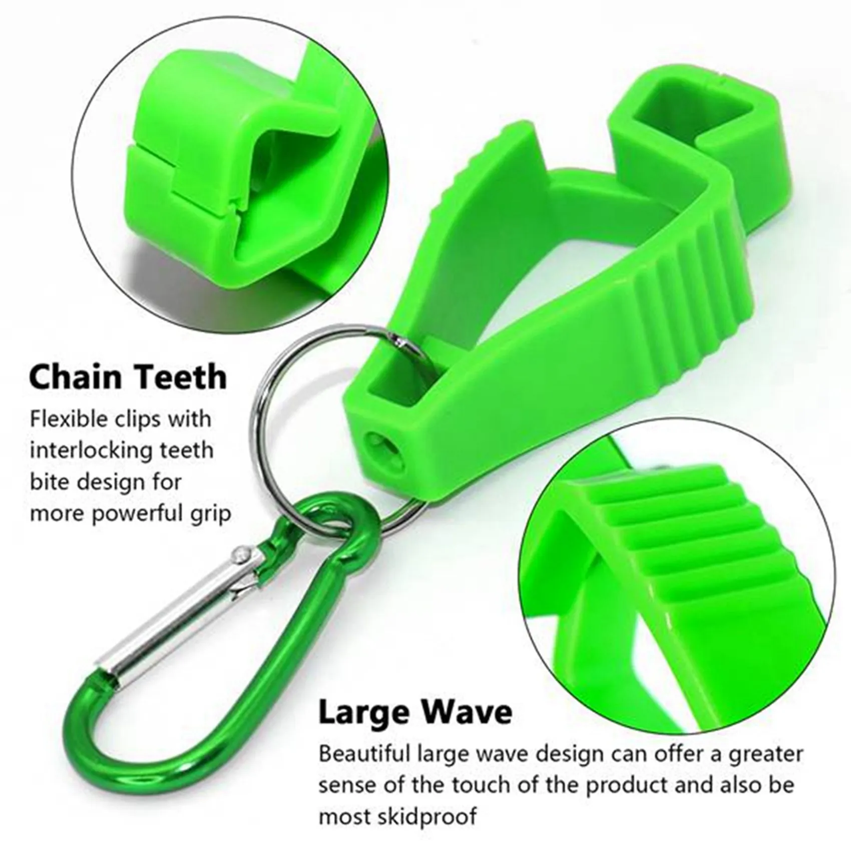 TFTP-24X Glove Clips For Work Glove Holders Glove Belt Clip With Metal Carabiners For Construction Worker Guard Labor(Green)