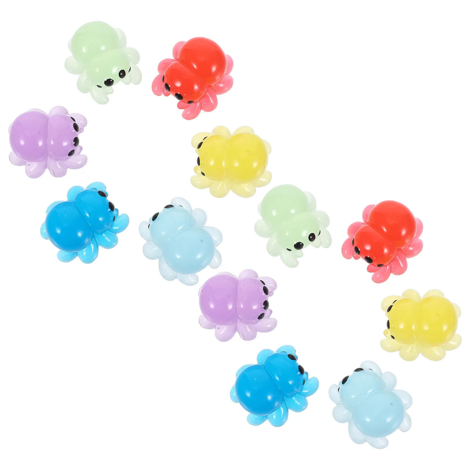 

12 миниатюрных полимерных пауков с эффектом свечения, аксессуары для микроландшафтов, террариумов, мини-садов, декор для дома и офиса, DIY