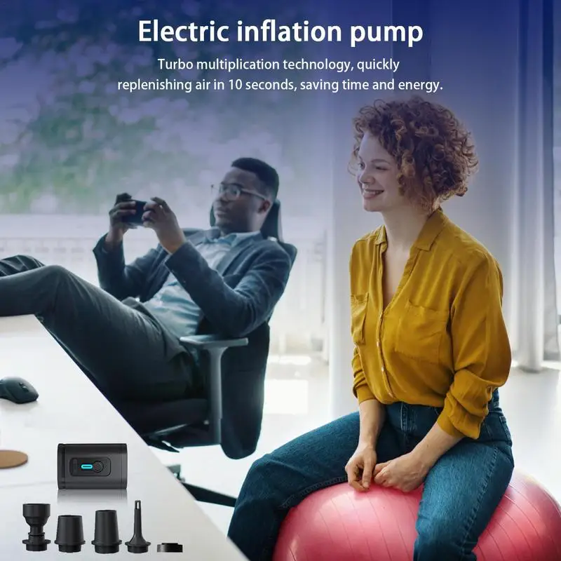 Electric Inflation Pump Quick Inflatable Balloon Air Blower Portable Rechargeable Mini Pump for Air Cushion Sofa Inflatable Toy